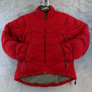 REI Down Puffer Jacket Women XS Red Quilted Insulated Full Zip